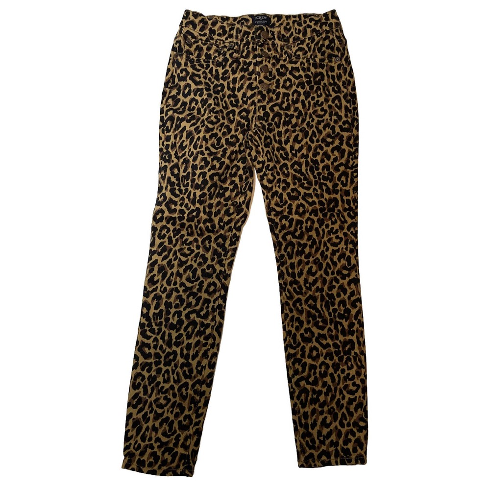 J CREW Women’s 24 P. ( 00) Animal Print Stretch Jeans Button Fly